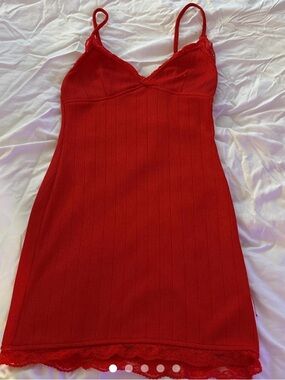 Urban Outfitters Bright Red Ribbed Tank
